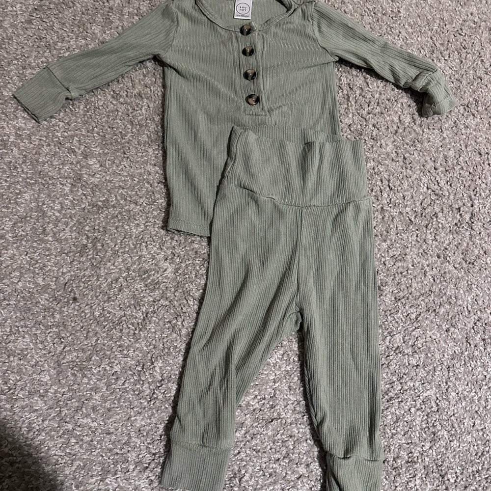 Lou Lou & Company Sage Ribbed Baby Set